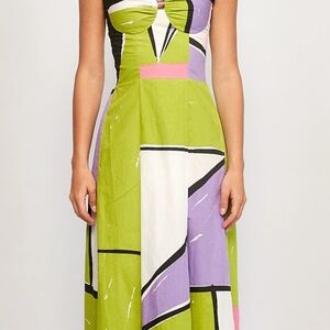 SWF Corset Maxi Dress Bright Green Pink Purple White